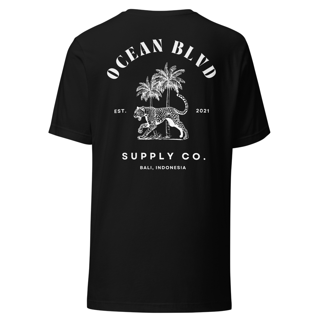 Leopard & Palms Tee - White Graphic