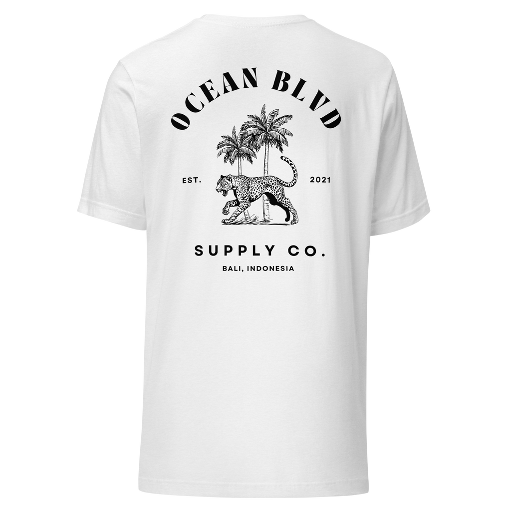 Leopard & Palms Tee - Black Graphic