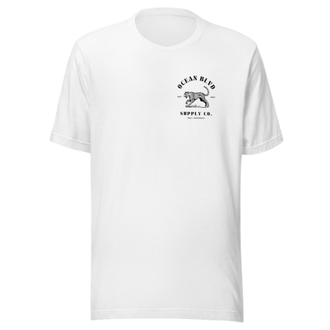 Leopard & Palms Tee - Black Graphic